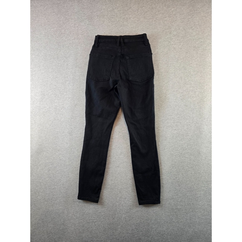 Good American Jeans 4/27 Black Good Legs Skinny Crop Stretch Denim GAGLC001S - Picture 2 of 10